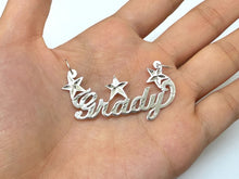 Load image into Gallery viewer, 925 Sterling Silver Personalized Custom Name Diamond Cut Pendant Charm Stars
