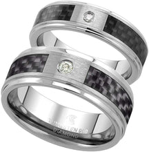 Load image into Gallery viewer, 6mm 8mm Tungsten Diamond Wedding Ring for Him Her Comfort fit Sizes 4 to 13
