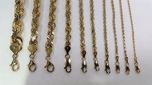 Load image into Gallery viewer, 14K SOLID GOLD YELLOW ROPE CHAIN NECKLACE 1.5MM ~ 9MM 14" ~ 30" FOR MEN WOMEN
