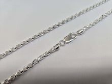 Load image into Gallery viewer, 925 Sterling Silver Solid Rope Chain Necklace Diamond Cut 4mm 7" to 30"
