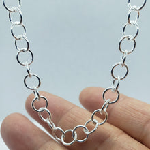 Load image into Gallery viewer, 925 Sterling Silver Circle Link Cable Chain Necklace 6.9mm Nickel Free 16"~24"
