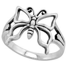 Load image into Gallery viewer, 925 Sterling Silver Butterfly Ring for Women 5/8 inch Size 6~10.5
