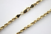 Load image into Gallery viewer, Authentic 14K Yellow Gold Rope Twist Link Chain Necklace 4mm x 20" ~ 30"
