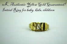 Load image into Gallery viewer, 10K Yellow Gold Initial Alphabet Letter Ring for Baby Kids Children Size 1 to 3
