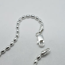 Load image into Gallery viewer, Sterling Silver Oval Pallini Bead Ball Chain Necklaces Bracelets 2.5mm 7"~30"
