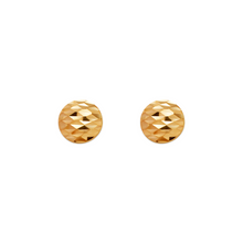 Load image into Gallery viewer, 14K Real Yellow Gold Diamond Cut Curved Ball Stud Earrings 7mm
