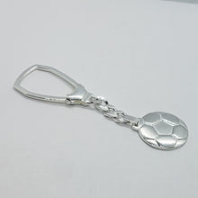 Load image into Gallery viewer, 925 Sterling Silver Key Chain Soccer Ball Futbol Football Key Ring Made in Italy
