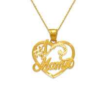 Load image into Gallery viewer, 14k Yellow Gold Mom Heart Pendant Charm Mother's Day Gift for Her Various Design
