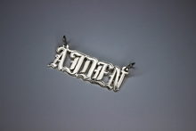 Load image into Gallery viewer, 925 Sterling Silver Personalized Custom Old English Font Name Pendant Charm
