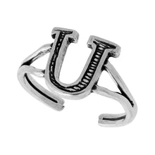 Load image into Gallery viewer, 925 Sterling Silver Initial Letter Alphabet Adjustable Size Baby Toe Ring
