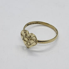 Load image into Gallery viewer, 10K Yellow Solid Gold Flat Heart Nugget Ring Small Medium Large Ring Size 3-11
