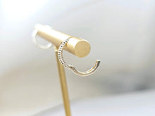 Load image into Gallery viewer, 14K Yellow Gold Rope Lined Huggies Hoop Earring Latch back for Women Lady
