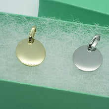 Load image into Gallery viewer, 14K Yellow / White Gold Plain Oval Pendant Disc Charm [Engraving Available]
