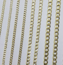 Load image into Gallery viewer, 10K Yellow Gold Hollow Cuban Curb Chain Link Necklace Bracelet 3.5mm 4.5mm 7~30"
