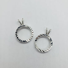 Load image into Gallery viewer, Sterling Silver Dime Bezel 18mm Coin Frame Bezel Pendant Diamond Cut Finish Dime
