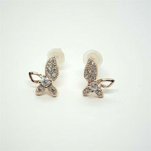 Load image into Gallery viewer, Sterling Silver Pointy Butterfly Earring with CZ
