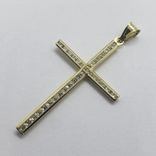 Load image into Gallery viewer, 10K Yellow Gold Cross Pendant with/out White Gold Jesus 4 Sizes
