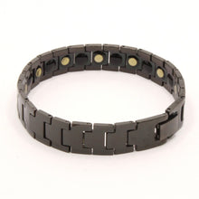 Load image into Gallery viewer, Tungsten Carbide Plain Black Germanium Magnetic Therapy Bracelet, 1/2 Inch Wide
