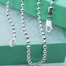 Load image into Gallery viewer, 925 Sterling Silver Plain Pallini Bead Ball Chain Bracelet Necklace 3mm 7"~30"
