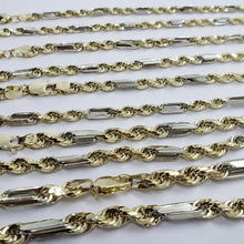 Load image into Gallery viewer, Authentic 14k Real Gold Two Tone Figarope Chain Necklace Lobster 3mm-6mm 18"-30"
