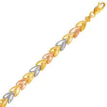 Load image into Gallery viewer, 14K Tri Color Gold Faceted Diamond Cut Bracelet 6 mm 7" Chain Crafted to shimmer
