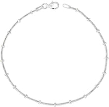 Load image into Gallery viewer, Sterling Silver Snake Chain Station Necklaces Bracelets Italy 1mm, Size 7"-30"
