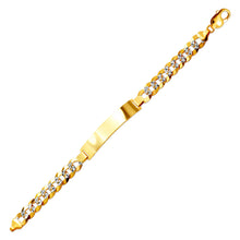 Load image into Gallery viewer, 14K White Pave Gold Curb Light ID Bracelet 10mm/9mm  Wide 8" Engraving Available
