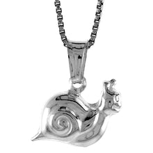 Load image into Gallery viewer, 925 Sterling Silver Smooth Plain Hollow Snail Pendant 7/16 (11mm) Inch Tall
