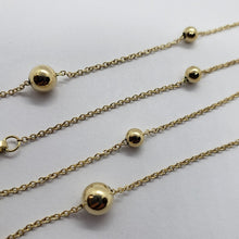 Load image into Gallery viewer, 14k Hollow Gold Station Bead Chain Necklace Bead 6mm Wide Chain 1mm/16" 18" 20"
