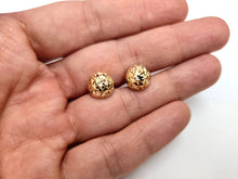 Load image into Gallery viewer, 14K Yellow Gold High Polished Diamond Cut Half Ball Stud Earrings 10mm
