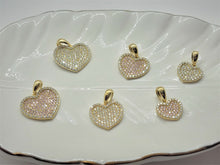 Load image into Gallery viewer, Authentic 10K Yellow Gold Sparkling Heart Pendant White Pink
