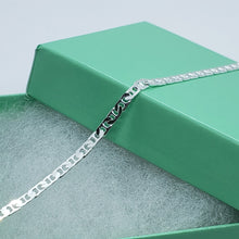 Load image into Gallery viewer, 925 Sterling Silver Anklet Anchor Chain Flat Mariner Link Bracelet 3mm 9" 9.5"
