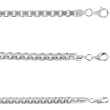Load image into Gallery viewer, 925 Sterling Silver Square Cut Box Chain Bracelet Necklace 3mm 7" to 30"
