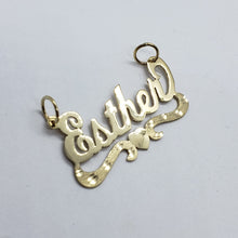 Load image into Gallery viewer, 10K Solid Yellow Gold Handmade Personalized Custom Name Pendant Heart Design
