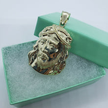 Load image into Gallery viewer, Authentic 10K Yellow Gold Diamond Cut Jesus Face Pendant Charm Left Right Styles
