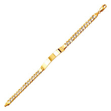 Load image into Gallery viewer, 14K White Pave Gold Curb Light ID Bracelet 8mm/7mm  Wide 8" Engraving Available
