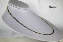 Load image into Gallery viewer, 10K Solid Yellow Gold Mariner Link Chain Necklace 3mm / 16" ~ 30"
