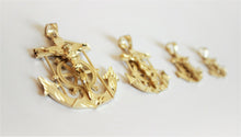 Load image into Gallery viewer, 10K Solid Yellow Gold Jesus Crucifix Anchor Mariner Pendant Charm
