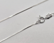 Load image into Gallery viewer, 925 Sterling Silver Very Fine Thin Box Chain Necklace Women 0.7mm 16" to 18"

