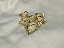 Load image into Gallery viewer, 10k Solid Yellow Gold Slanted Heart Cursive Initial Letter Alphabet Ring
