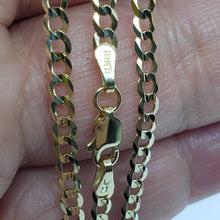 Load image into Gallery viewer, 10K Yellow Gold Solid Cuban Link Chain Curb Necklace Bracelet 3mm, 7"~30"
