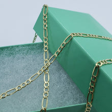 Load image into Gallery viewer, Authentic 10K Yellow Gold Hollow Figaro Chain Necklace 2.6mm Size 16" to 26"
