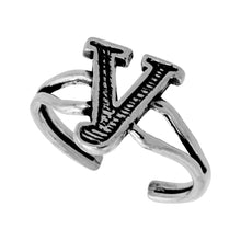 Load image into Gallery viewer, 925 Sterling Silver Initial Letter Alphabet Adjustable Size Baby Toe Ring
