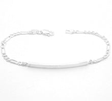 Load image into Gallery viewer, 925 Sterling Silver Personalized Custom Engraved Figaro Link ID Bracelet 3.5mm
