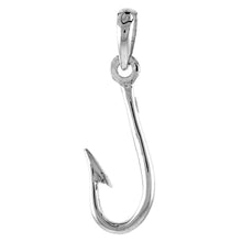Load image into Gallery viewer, 925 Sterling Silver Makau Fly Fish Hook Pendant 1 3/16 Inch (30mm) Tall
