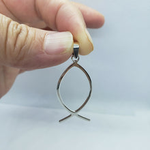 Load image into Gallery viewer, Sterling Silver Handmade Christian Fish Pendant Ichthys w/out 1mm Box Chain
