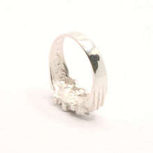 Load image into Gallery viewer, 925 Sterling Silver Diamond Cut Finish Nugget Ring 11mm, 7/16 Inch Sizes 8-13
