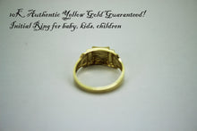 Load image into Gallery viewer, Authentic 14K Yellow Gold Initial Ring for Baby Kids Children Size 1 ~ 3
