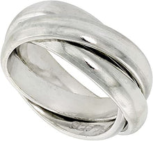 Load image into Gallery viewer, Sterling Silver Rolling Domed Band Ring for Men Women 5mm Handmade Size 6 to 14
