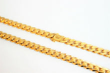 Load image into Gallery viewer, 10K Yellow Gold Hollow Miami Necklace Chain Bracelet 6.5mm
